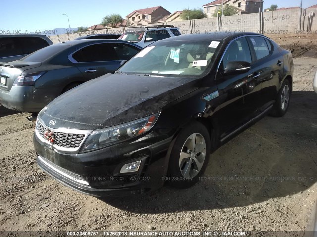 KNAGM4AD2F5078977 - 2015 KIA OPTIMA HYBRID BLACK photo 2