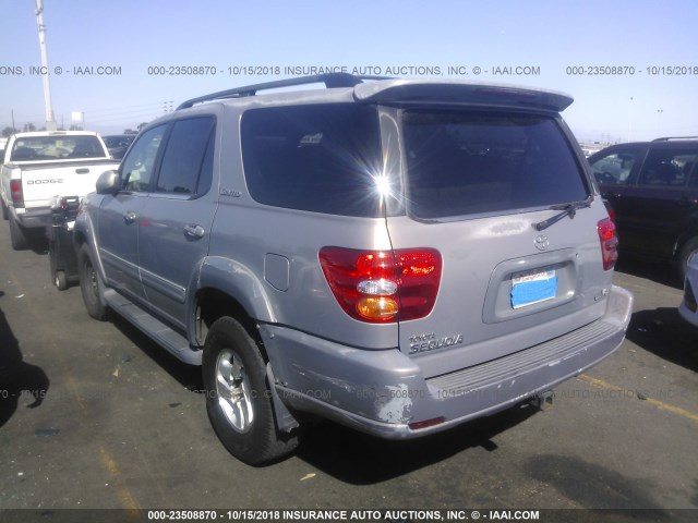 5TDZT38A32S107167 - 2002 TOYOTA SEQUOIA LIMITED GRAY photo 3