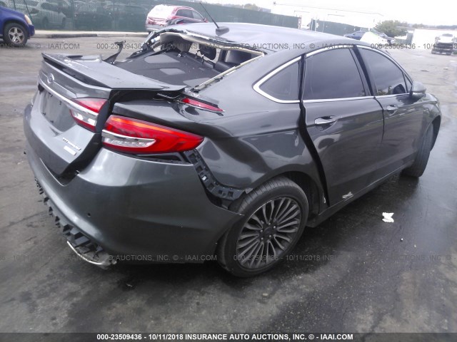 3FA6P0K93HR142796 - 2017 FORD FUSION TITANIUM GRAY photo 4