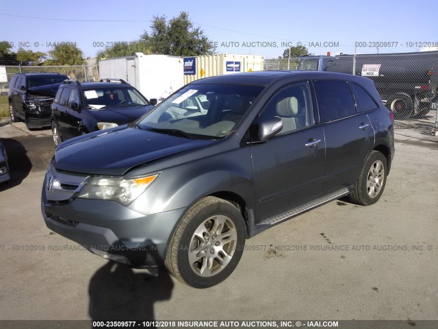 2HNYD28408H519061 - 2008 ACURA MDX TECHNOLOGY GRAY photo 2