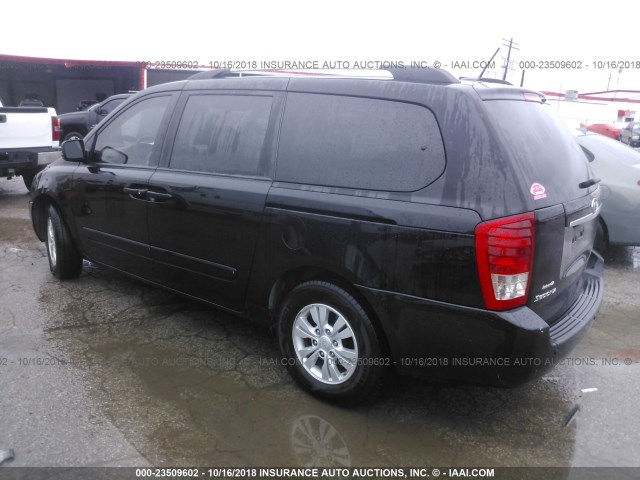 KNDMG4C72C6424259 - 2012 KIA SEDONA LX BLACK photo 3