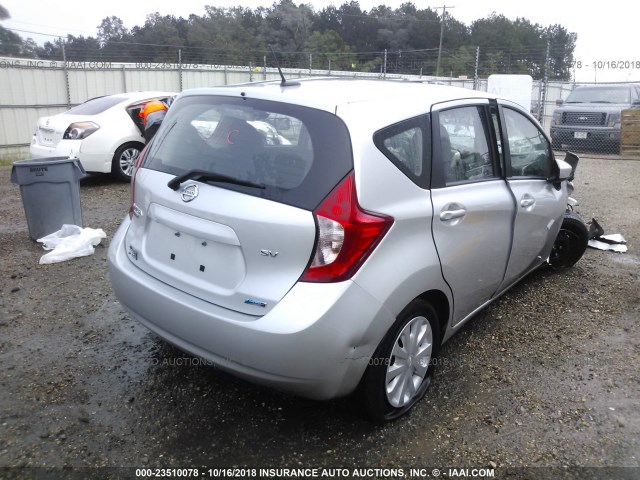 3N1CE2CP4GL383976 - 2016 NISSAN VERSA NOTE S/S PLUS/SV/SL/SR SILVER photo 4