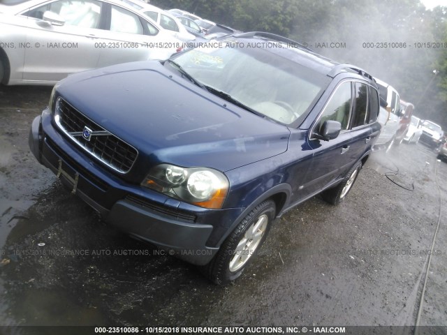 YV1CM59H241105382 - 2004 VOLVO XC90 BLUE photo 2