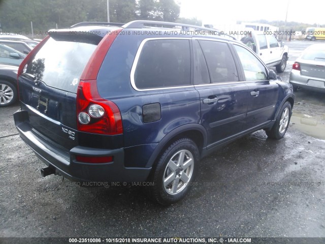 YV1CM59H241105382 - 2004 VOLVO XC90 BLUE photo 4