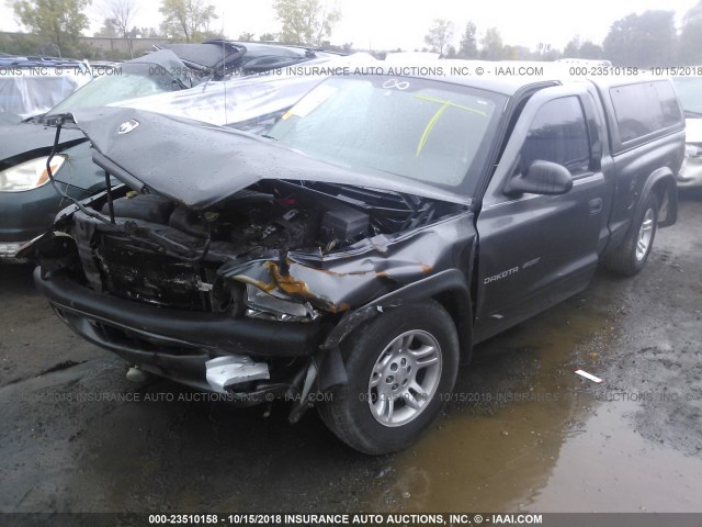 1B7GL32N32S524167 - 2002 DODGE DAKOTA SPORT/RT GRAY photo 2