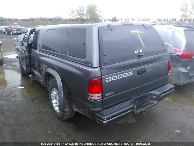 1B7GL32N32S524167 - 2002 DODGE DAKOTA SPORT/RT GRAY photo 3