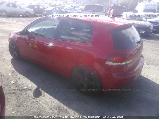 WVWFD7AJ7AW314631 - 2010 VOLKSWAGEN GTI RED photo 3