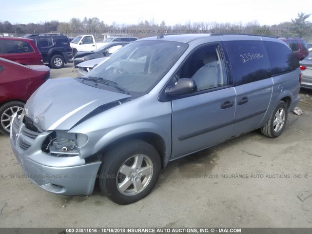 1D4GP24R75B422098 - 2005 DODGE GRAND CARAVAN SE Light Blue photo 2