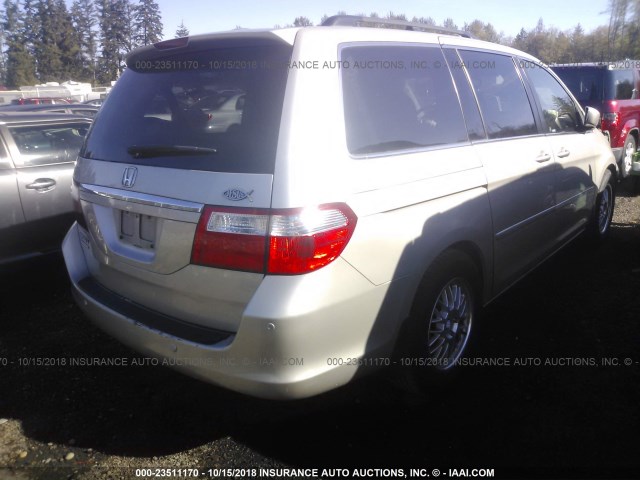 5FNRL38886B038225 - 2006 HONDA ODYSSEY TOURING SILVER photo 4