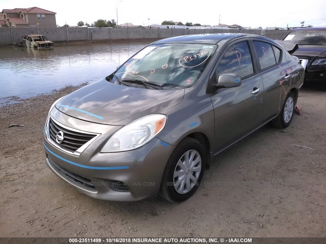 3N1CN7APXCL904953 - 2012 NISSAN VERSA S/SV/SL GRAY photo 2