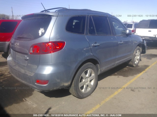 5NMSH73E09H317209 - 2009 HYUNDAI SANTA FE SE/LIMITED Light Blue photo 4