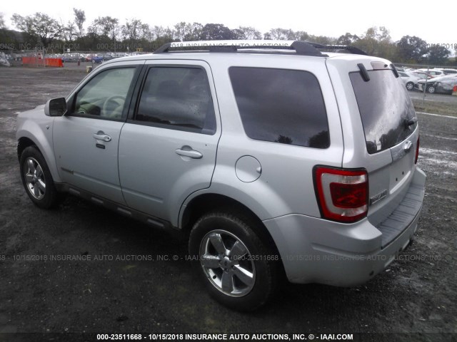 1FMCU04118KC33384 - 2008 FORD ESCAPE LIMITED SILVER photo 3