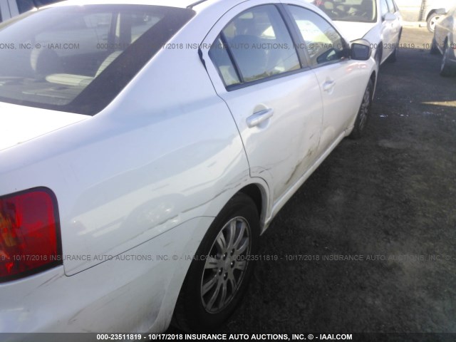 4A32B2FF6BE023831 - 2011 MITSUBISHI GALANT FE WHITE photo 6