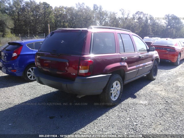 1J4GX48N44C436527 - 2004 JEEP GRAND CHEROKEE LAREDO/COLUMBIA/FREEDOM RED photo 4