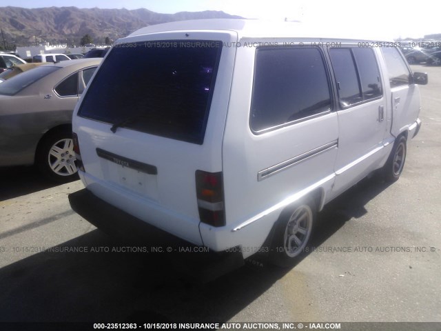 JT4YR27V9F0013117 - 1985 TOYOTA VAN WAGON CARGO WHITE photo 4