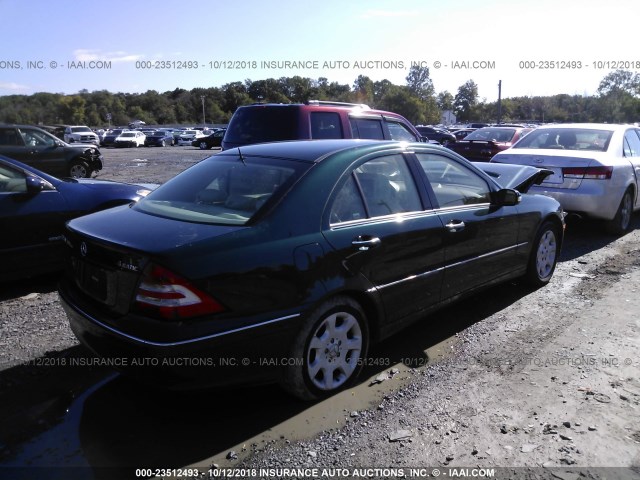 WDBRF81JX5F666412 - 2005 MERCEDES-BENZ C 240 4MATIC GREEN photo 4