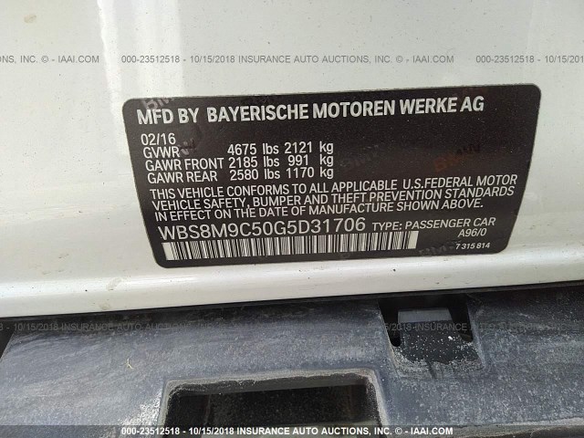 WBS8M9C50G5D31706 - 2016 BMW M3 თეთრი ფოტო 9