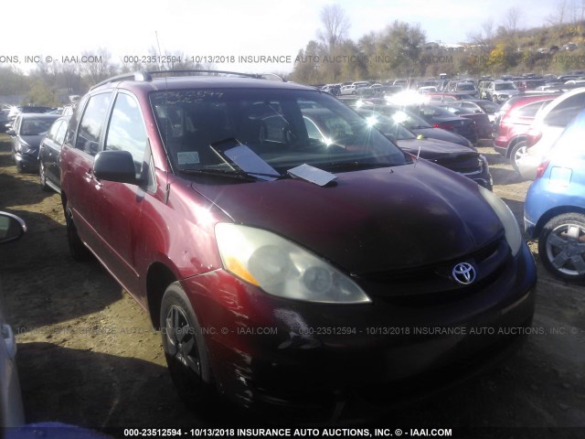 5TDZA23CX6S494430 - 2006 TOYOTA SIENNA CE/LE RED photo 1