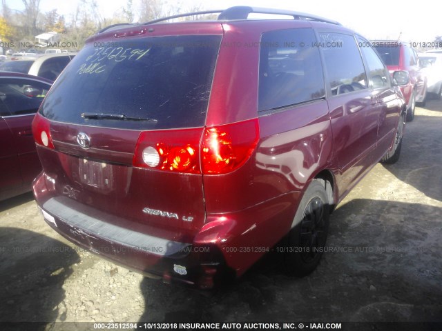 5TDZA23CX6S494430 - 2006 TOYOTA SIENNA CE/LE RED photo 4