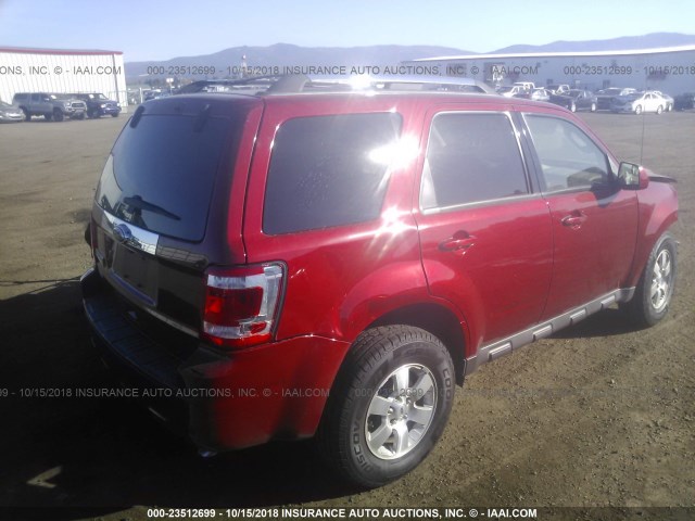 1FMCU9E71AKC51736 - 2010 FORD ESCAPE LIMITED RED photo 4