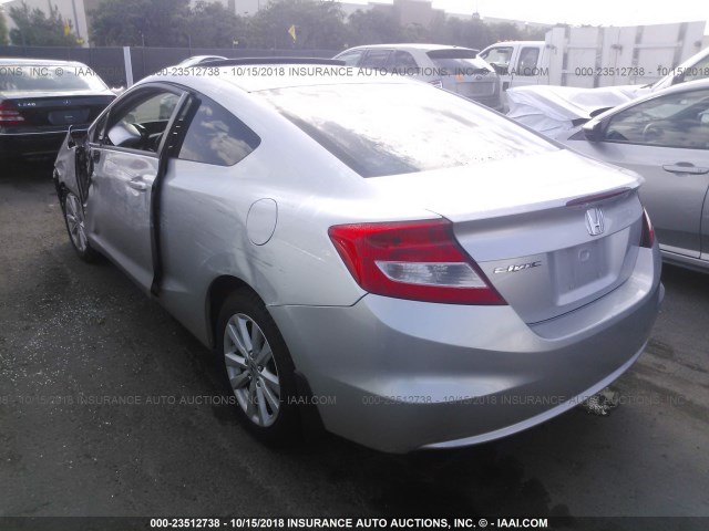 2HGFG3B89CH555699 - 2012 HONDA CIVIC EX SILVER photo 3