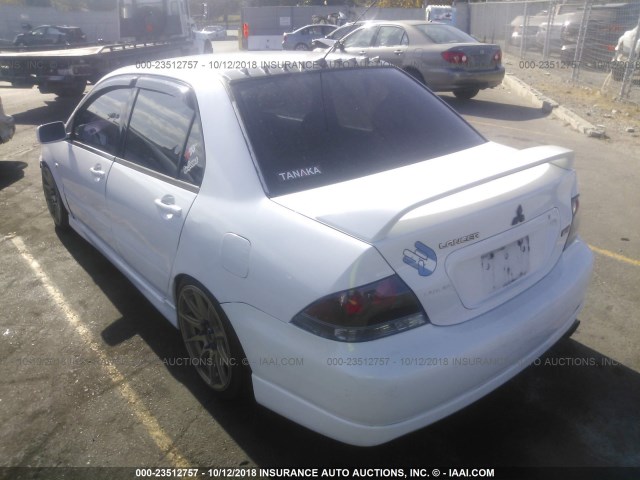 JA3AJ66F34U022412 - 2004 MITSUBISHI LANCER RALLIART WHITE photo 3