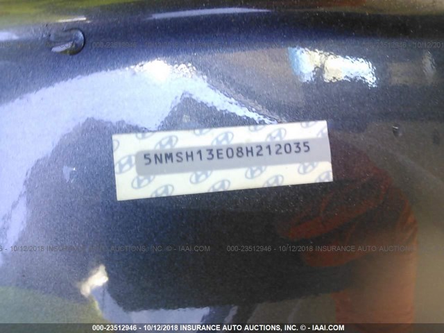 5NMSH13E08H212035 - 2008 HYUNDAI SANTA FE SE/LIMITED GRAY photo 9