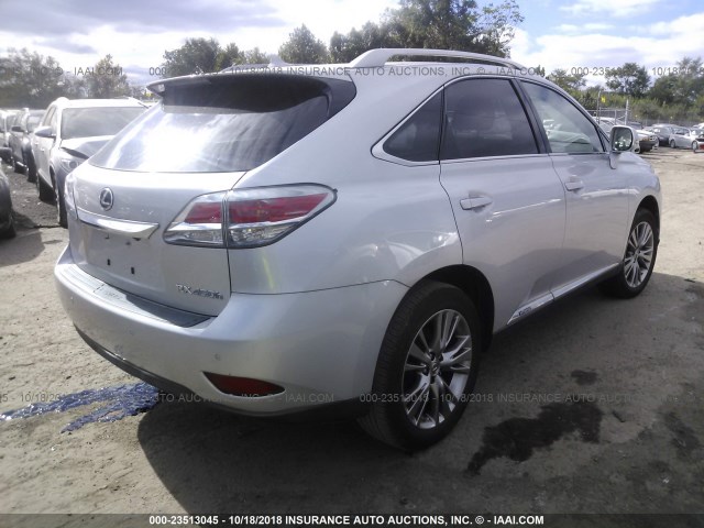 JTJBC1BA9D2053864 - 2013 LEXUS RX 450 SILVER photo 4