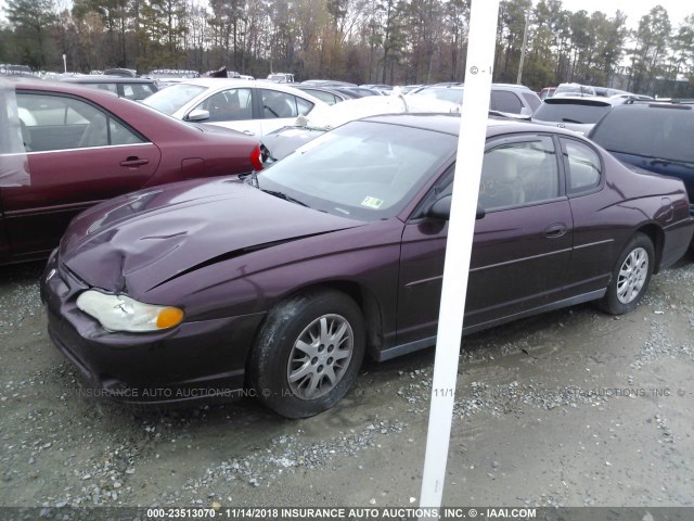 2G1WW12E349239859 - 2004 CHEVROLET MONTE CARLO LS PURPLE photo 2