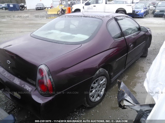 2G1WW12E349239859 - 2004 CHEVROLET MONTE CARLO LS PURPLE photo 4