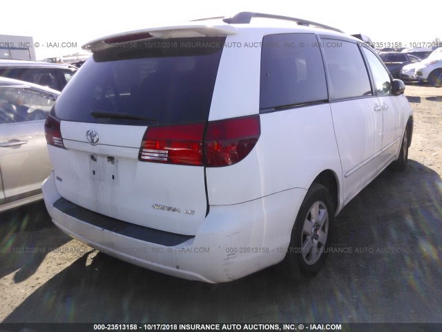 5TDZA23C74S168985 - 2004 TOYOTA SIENNA CE/LE WHITE photo 4