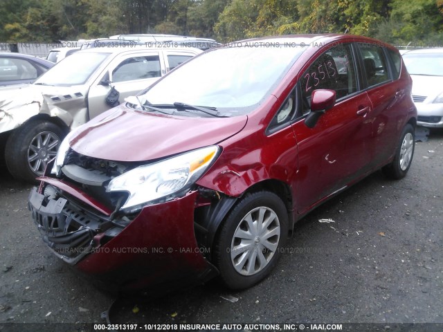3N1CE2CP1FL392746 - 2015 NISSAN VERSA NOTE S/S PLUS/SV/SL/SR RED photo 2