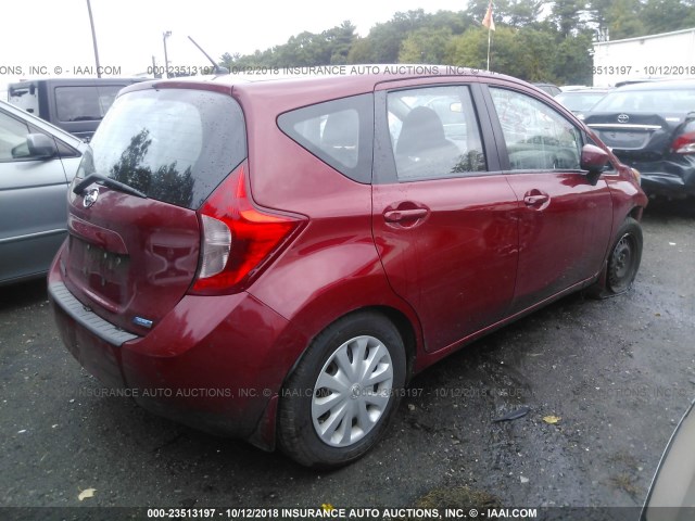 3N1CE2CP1FL392746 - 2015 NISSAN VERSA NOTE S/S PLUS/SV/SL/SR RED photo 4
