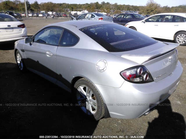 KMHHM66D68U263842 - 2008 HYUNDAI TIBURON GS SILVER photo 3