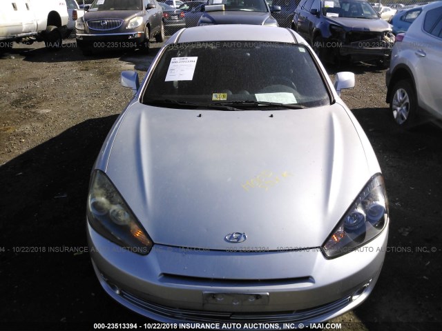 KMHHM66D68U263842 - 2008 HYUNDAI TIBURON GS SILVER photo 6