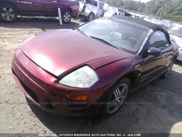 4A3AE75H14E029820 - 2004 MITSUBISHI ECLIPSE SPYDER GTS BURGUNDY photo 2