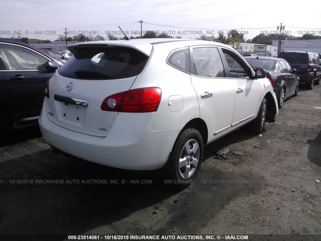 JN8AS5MV4DW662365 - 2013 NISSAN ROGUE S/SV WHITE photo 4