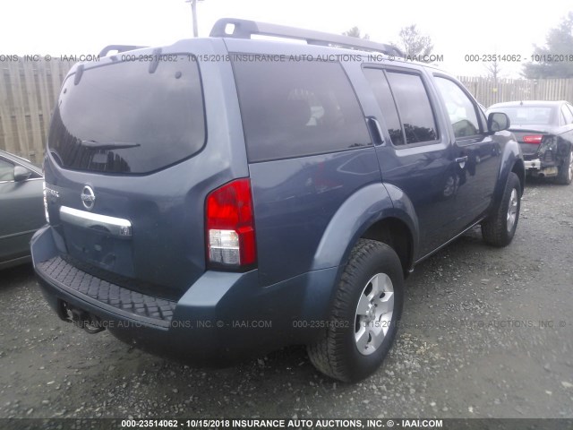 5N1AR18B78C656918 - 2008 NISSAN PATHFINDER S/LE/SE BLUE photo 4