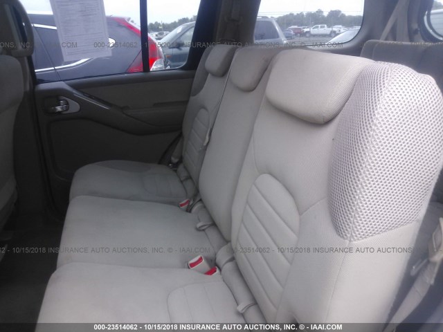 5N1AR18B78C656918 - 2008 NISSAN PATHFINDER S/LE/SE BLUE photo 8