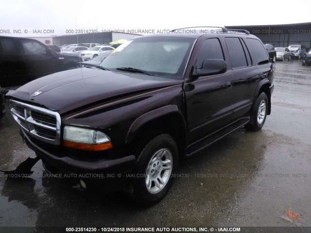 1D4HS58N13F586173 - 2003 DODGE DURANGO SLT PLUS BURGUNDY photo 2