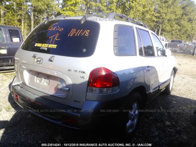 KM8SC73D45U003700 - 2005 HYUNDAI SANTA FE GLS/LX SILVER photo 4