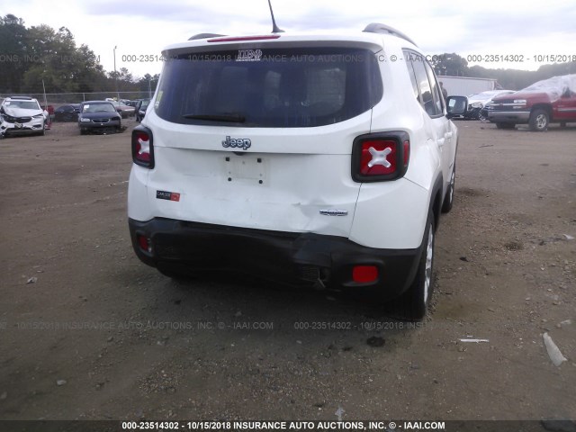 ZACCJABT9GPE21128 - 2016 JEEP RENEGADE LATITUDE WHITE photo 6