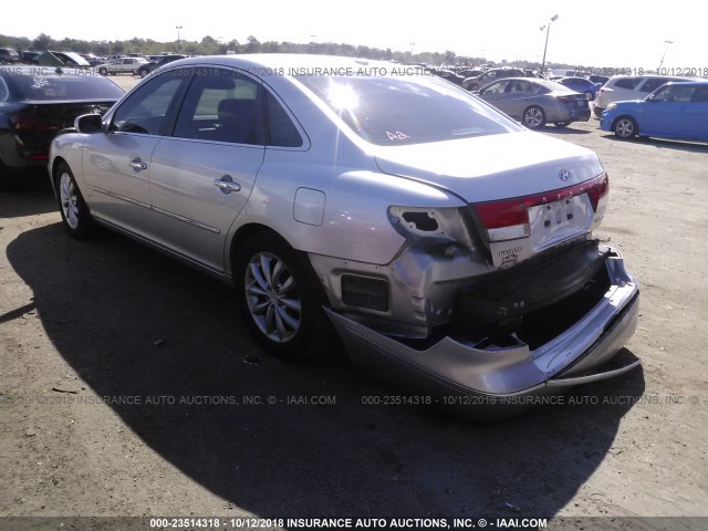 KMHFC46F77A210289 - 2007 HYUNDAI AZERA SE/LIMITED SILVER photo 3