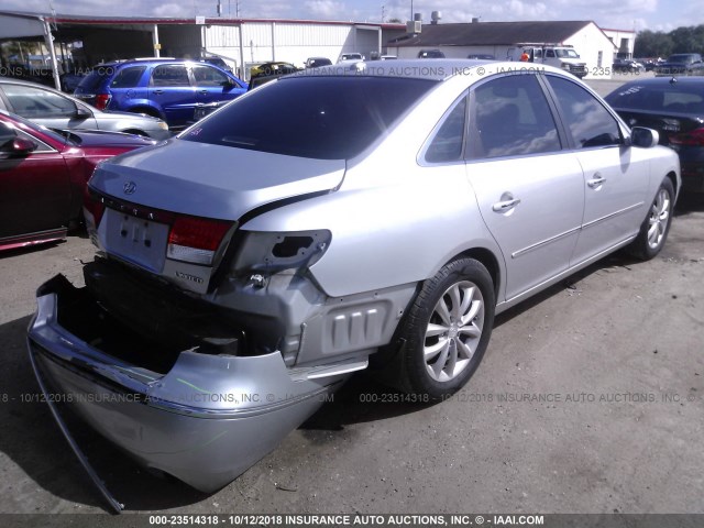 KMHFC46F77A210289 - 2007 HYUNDAI AZERA SE/LIMITED SILVER photo 4