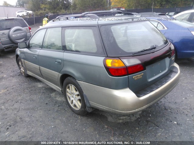 4S3BH686117608339 - 2001 SUBARU LEGACY OUTBACK LIMITED GREEN photo 3