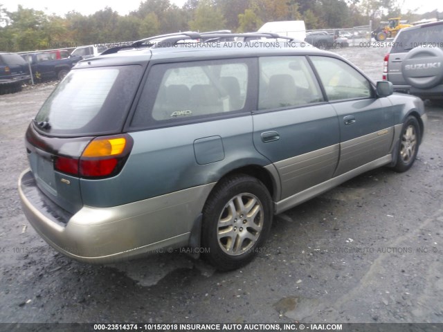 4S3BH686117608339 - 2001 SUBARU LEGACY OUTBACK LIMITED GREEN photo 4