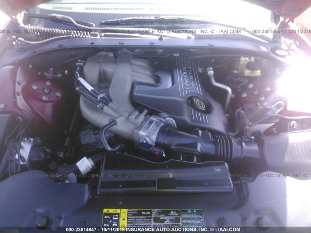 1LNHM86S15Y614607 - 2005 LINCOLN LS RED photo 10