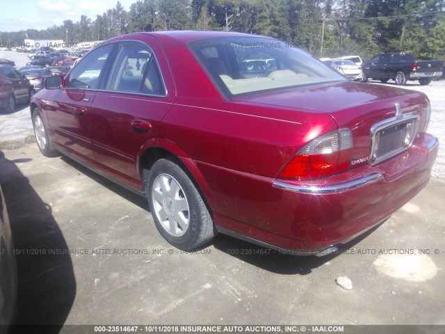 1LNHM86S15Y614607 - 2005 LINCOLN LS RED photo 3