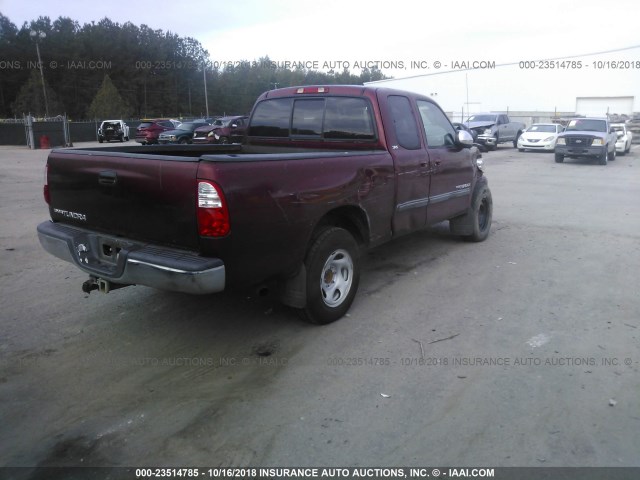 5TBRU34156S478137 - 2006 TOYOTA TUNDRA ACCESS CAB SR5 MAROON photo 4