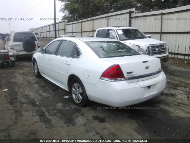 2G1WB5EK3A1212417 - 2010 CHEVROLET IMPALA LT WHITE photo 3